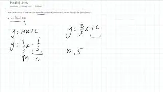 Find equation of a parallel line