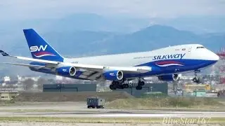 Silk Way West Airlines Boeing 747-400F (4K-SW888) landing at KMQ/RJNK (Komatsu) RWY 24