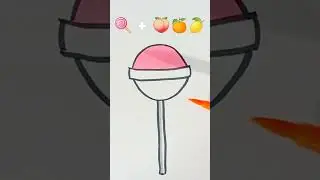 Satisfying art drawing - Lollipop 🍭🍑🍊🍋 #art #drawing #colour