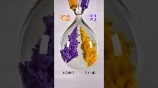 Orange Yellow Vs Purple Pale = ? #colormixing #asmrart #abstractart #satisfying