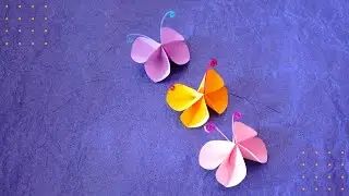 How to make Easy & Simple Butterfly 🦋🦋🦋with  colour paper!!!