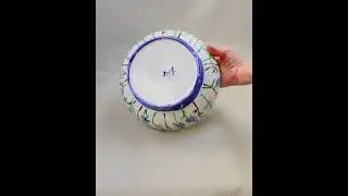 Hand-painted Bluebonnet Pedestal Bowl