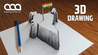 3d India Map Drawing | Independence Day Drawing | Amazing Artist Art