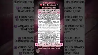 💔 No Contact / Separation: What You Trigger in Them 💗 Read Your Zodiac Sign