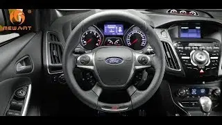 MEWANT-- for Ford Focus ST 2012-2014 Hand Stitch Car Steering Wheel Cover Installation