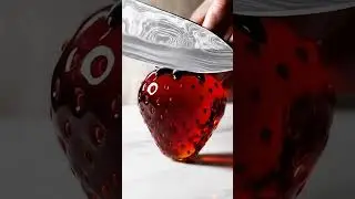 Satisfying Glass Strawberry Cutting ✂️🍓 | Pure ASMR in 8 Seconds #asmr #asmrshorts #asmrsounds