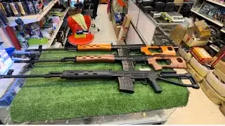 AK SVD Dragunov ทดสอบปืนบีบีกัน จากค่าย A&K มีทั้งหมด3 รุ่นไม้แท้,พลาสติกลายไม้,พลาสติกสีดำพับท้าย