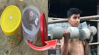 How to make homemade dumbbells at home/dilip fitness gym