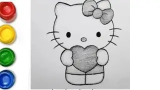 Hello Kitty Drawing painting and colouring for kids and Toddler 