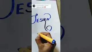 Name writing #Jesika and Jijiha💙 #shorts #handwriting  #calligraphy #glow writing