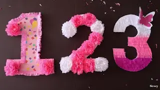 DIY 3D Floral Numbers For Birthday And Anniversary | 3D Floral Letters | Birthday Decoration Ideas