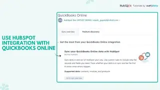 How-to use HubSpot integration with QuickBooks Online