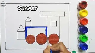 How To Draw A Train Using Shapes | How To Make Train Drawing Easy Step By Step | Easy Drawing