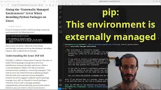 pip: This environment is externally managed, to install Python packages system-wide, try apt install