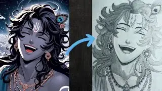 How To Draw Lord Krishna In Anime Style 😍 || Easy & Step By Step Tutorial With Artist Prateek Gupta 