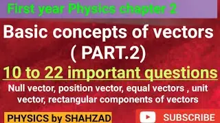 Basic concepts of vectors |Part2|: Definitions| Chapter 2| First year physics| By sir Shahzad