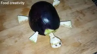New Tortoise decoration with Brinjal| Nevy blue tortoise| Food Art Decoration