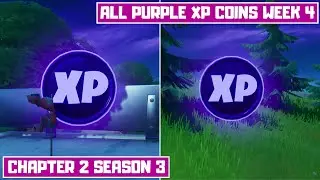 All 2 Purple XP Coins Locations Week 4! - Secret XP Coins Fortnite Chapter 2 Season 3