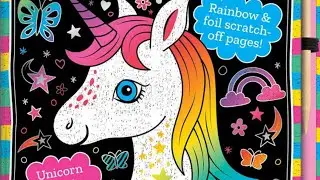 Scratch art sticker Unicorn magic book bought by my eidi money 💰 🤑