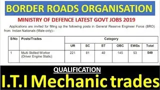 iti govt  jobs 2019 || latest govt jobs || iti diesel mech jobs 2019