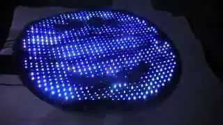 Skype-huasun607! Creative Design Flexible LED Curtain in circle shape (Clock LED Screen)