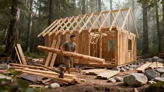 Unbelievable: Man built a wooden house in the forest using only handmade tools