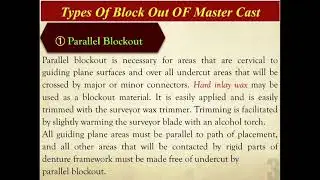 Prosthodontics L5,6,7 part1 (Blocking out,Relieving,Duplication And Casting in RPD)
