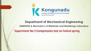 Experiment No.7:Compression test on helical spring