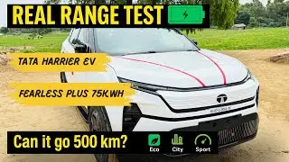 Tata Harrier EV Fearless Plus 75kWh Real World Range  | Tested After 1500 km Drive 🔥
