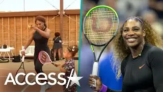 Serena Williams Gives Olympia Tennis Lessons & Her Forehand Is Epic!