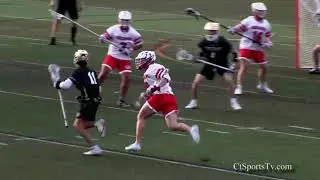First Half Cheshire High School Rams Varsity Boys Lacrosse Notre Dame West Haven April 9 2024.
