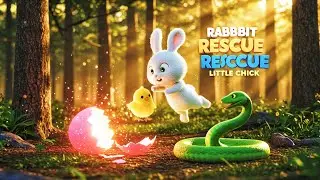 🐍🌧️  Bunny & Chick&rsquo;s Epic Adventure 🐇🐥#rabbitstory#cartoon#viralvideo#adventireatory#moralstory