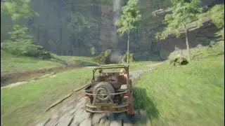 4k 60 fps  Remastered PS5 PRO Serene drives across the valley in Uncharted Game