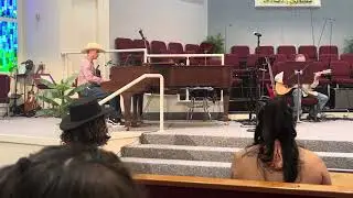 Jackson Purtle plays &ldquo;Unclouded Day&rdquo; June 21 with teacher Jon Haynes 