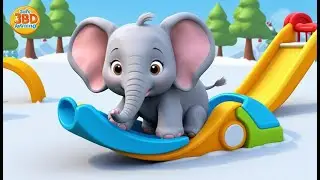 Baby Elephant&rsquo;s Super Slide Surprise 🐘❄️ | 3D Animated Nursery Rhyme for Kids