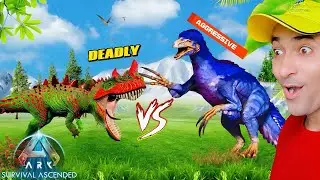 ULTIMATE DINO BATTLE!🔥THERIZINOSAURUS VS CERATOSAURUS IN ARK SURVIVAL ASCENDED || EP - 05