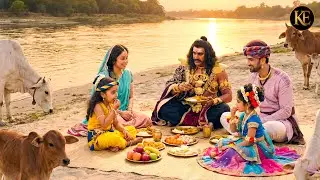 राधा–कान्हा, मैया और बाबा संग कंस मामा ने बैठकर किया भोजन|| YMKN || Shree Krishan leela ||