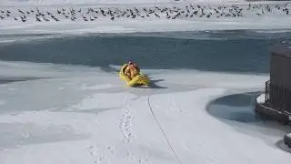 Ice rescue training with Welland Fire and Emergency Services