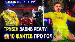 🔥Воротар забив Реалу в ЛЧ 😱 Історичний гол Трубіна: 10 фактів і рекордів !