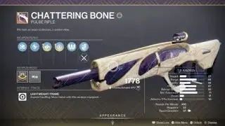Destiny 2 Crafting Personal God Roll Chattering Bone