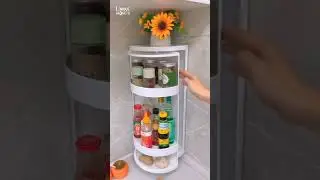 Corner Rotatable Cabinet For storing Products Usually Use in kitchen and washroom #smartgadgets