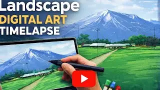 From Blank Canvas to Beautiful Landscape 🌄 | Digital Art Timelapse