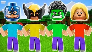 Lego Superheroes in Minecraft World | Wrong Heads Top Superheroes | Wrong Superheroes Puzzle
