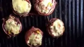 Beer can bacon burgers