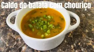 COMO FAFER CALDO DE BATATA COM CHORICO ( LINGUI&Ccedil;A)#sopa #liguica #couve @silviabrazilianfood6770