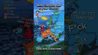 🤬 Most Common Slur in Your Country 🌍 #europe #swearing #cussing #slurry #mapping #uk #usa #russia