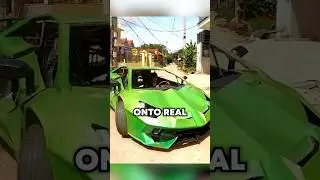 This Guy Used CARDBOARD To Build This  LAMBORGHINI 😳 #cars #lamborghini