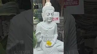 Stunning 3ft Hand Carved Abhaya Mudra Marble Buddha Sculpture