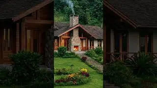 Forest Hillside Cottage: A Rustic Stone Fireplace Retreat #architecture #exteriordesign #landscape