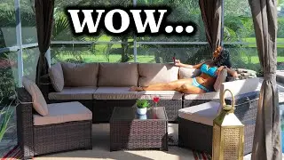 UPHA 7 Pieces Manual Weaving Patio Furniture Set / Wicker Sofa Reviewed